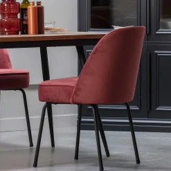 Wohnen Stühle<Esstisch Stühle in Kastanienfarben Samt - Spicla (2er Set)
