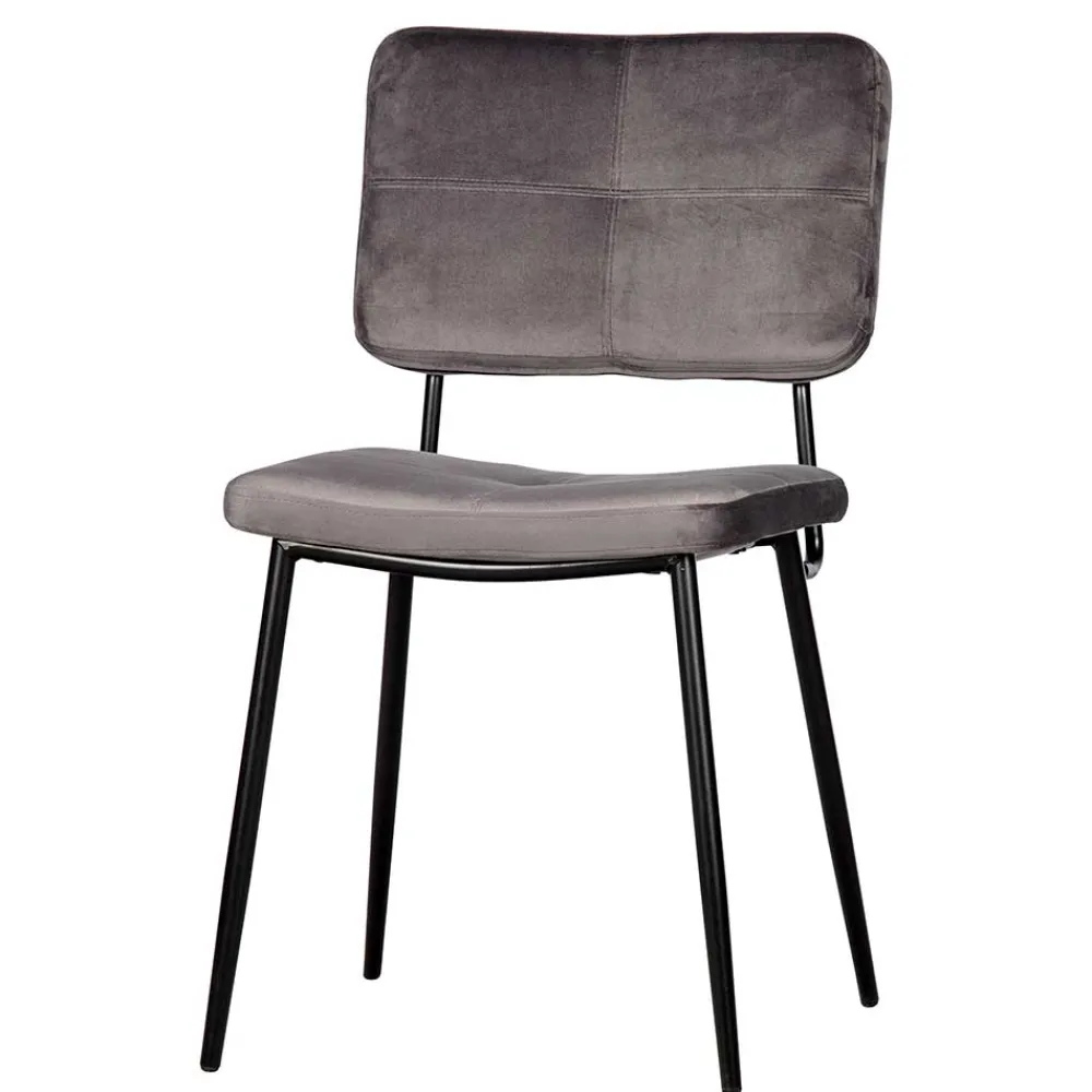 Wohnen Stühle<Esstisch Stühle in Samt Anthrazit - Mellevos (2er Set)