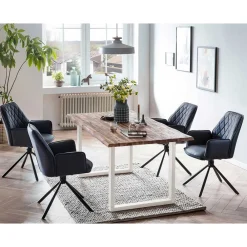 Wohnen Sitzgruppe<Esstisch und Drehsessel Set - Lahabana (fünfteilig)