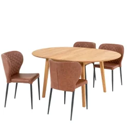 Wohnen Sitzgruppe<Esstischgruppe im Skandi Design - Fjord (fünfteilig)