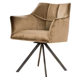 Wohnen Stühle<Esstischsessel aus Samt Beige - Zegovin (2er Set)