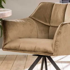 Wohnen Stühle<Esstischsessel aus Samt Beige - Zegovin (2er Set)