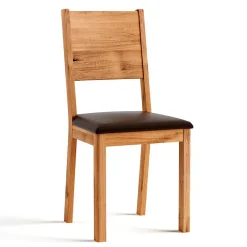 Wohnen Stühle<Esstischstuhl aus Wildeiche mit Kunstleder Sitz - Ernestan