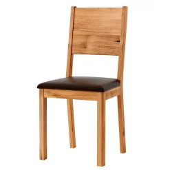 Wohnen Stühle<Esstischstuhl aus Wildeiche mit Kunstleder Sitz - Ernestan