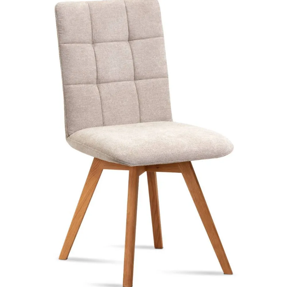 Wohnen Stühle<Esstischstuhl in Beige und Wildeiche - Sensibil (2er Set)