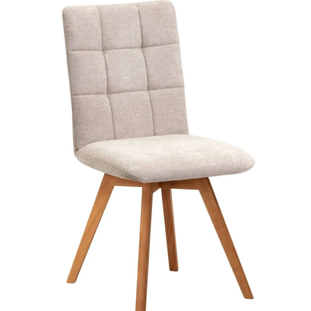 Wohnen Stühle<Esstischstuhl in Beige und Wildeiche - Sensibil (2er Set)