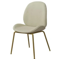 Wohnen Stühle<Esstischstuhl in Creme Weiß & Messing - Caspard