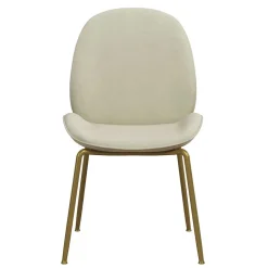 Wohnen Stühle<Esstischstuhl in Creme Weiß & Messing - Caspard