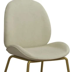 Wohnen Stühle<Esstischstuhl in Creme Weiß & Messing - Caspard
