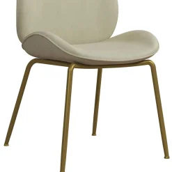 Wohnen Stühle<Esstischstuhl in Creme Weiß & Messing - Caspard