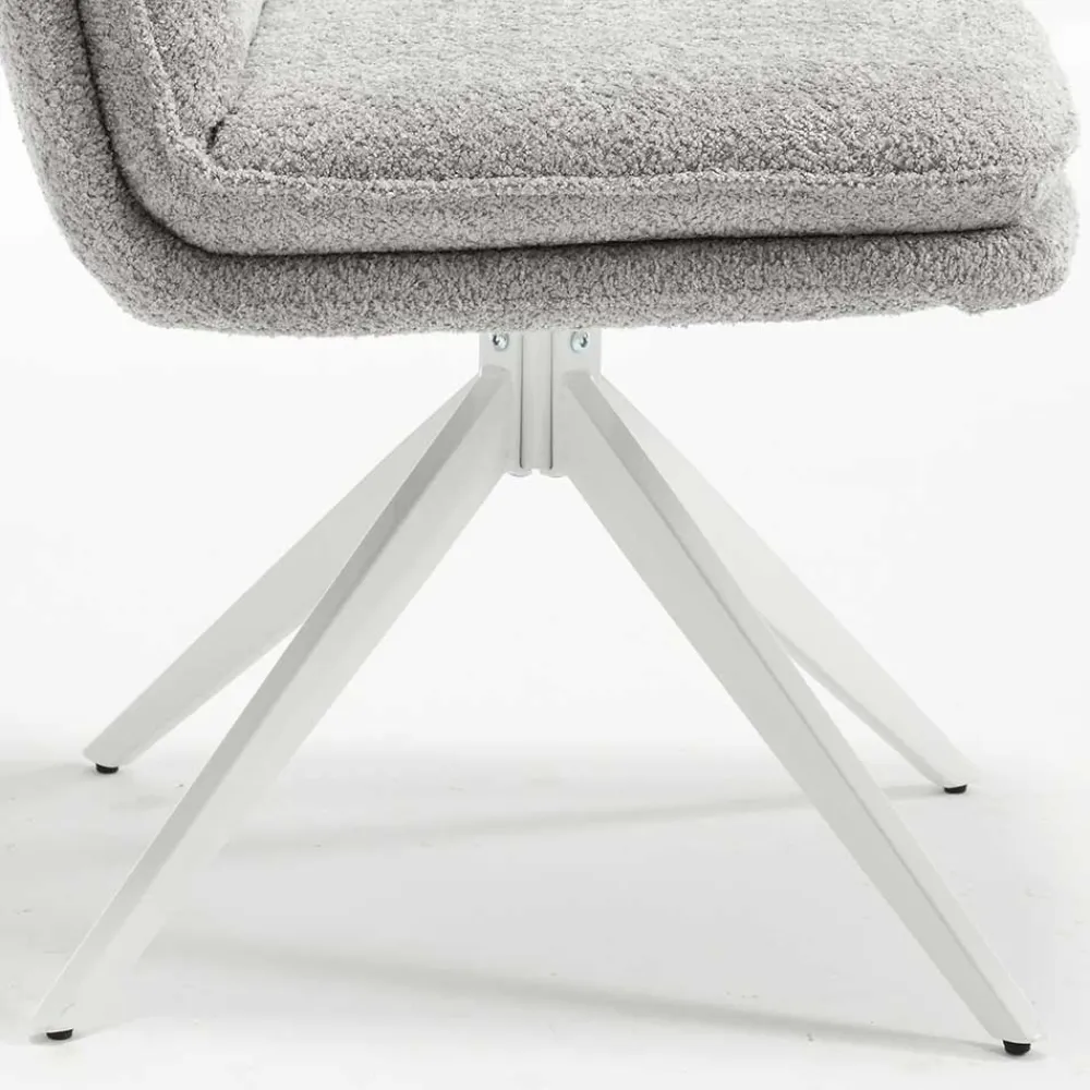Wohnen Stühle<Esszimmer Drehstühle in Grau Boucle - Topra (2er Set)