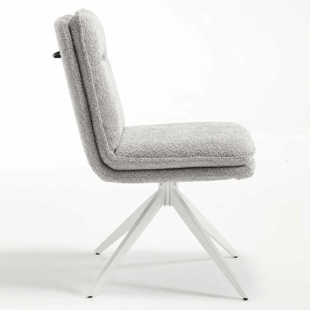 Wohnen Stühle<Esszimmer Drehstühle in Grau Boucle - Topra (2er Set)