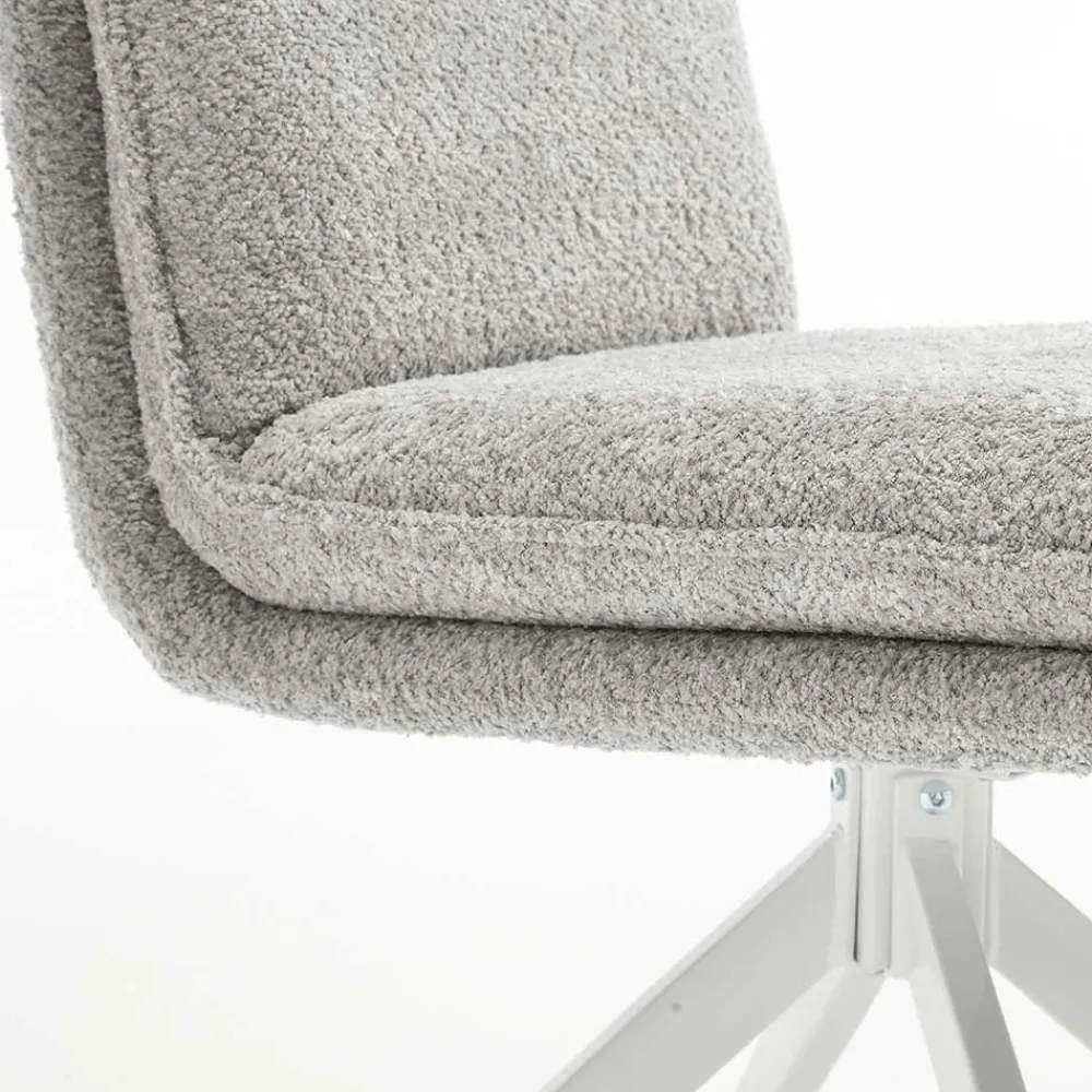 Wohnen Stühle<Esszimmer Drehstühle in Grau Boucle - Topra (2er Set)