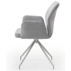 Wohnen Stühle<Esszimmer Drehstuhl mit Armlehnen in Hellgrau - Chiety