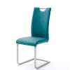 Wohnen Sessel<Esszimmer Freischwinger in Petrol Blau Laida Kunstleder (4er Set)