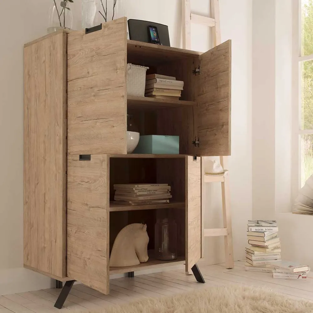 Wohnen Highboards<Esszimmer Highboard Rodonda im Retro Style