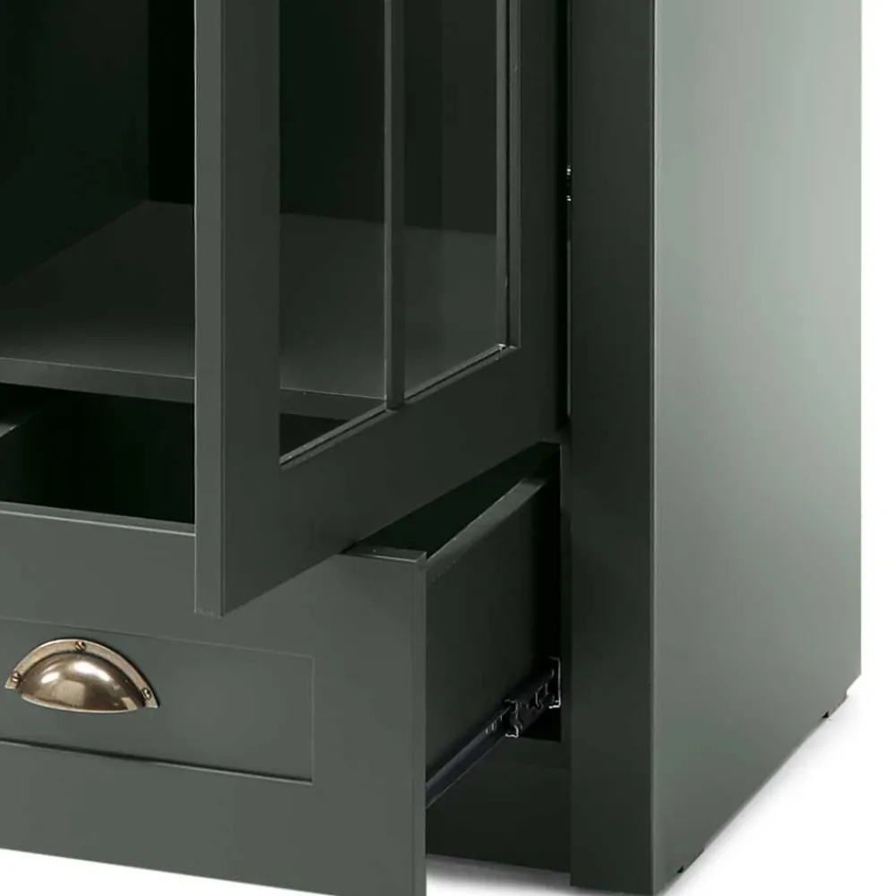 Wohnen Wohnwände<Esszimmer Möbel Set in Dunkelgrün - Niestov (vierteilig)