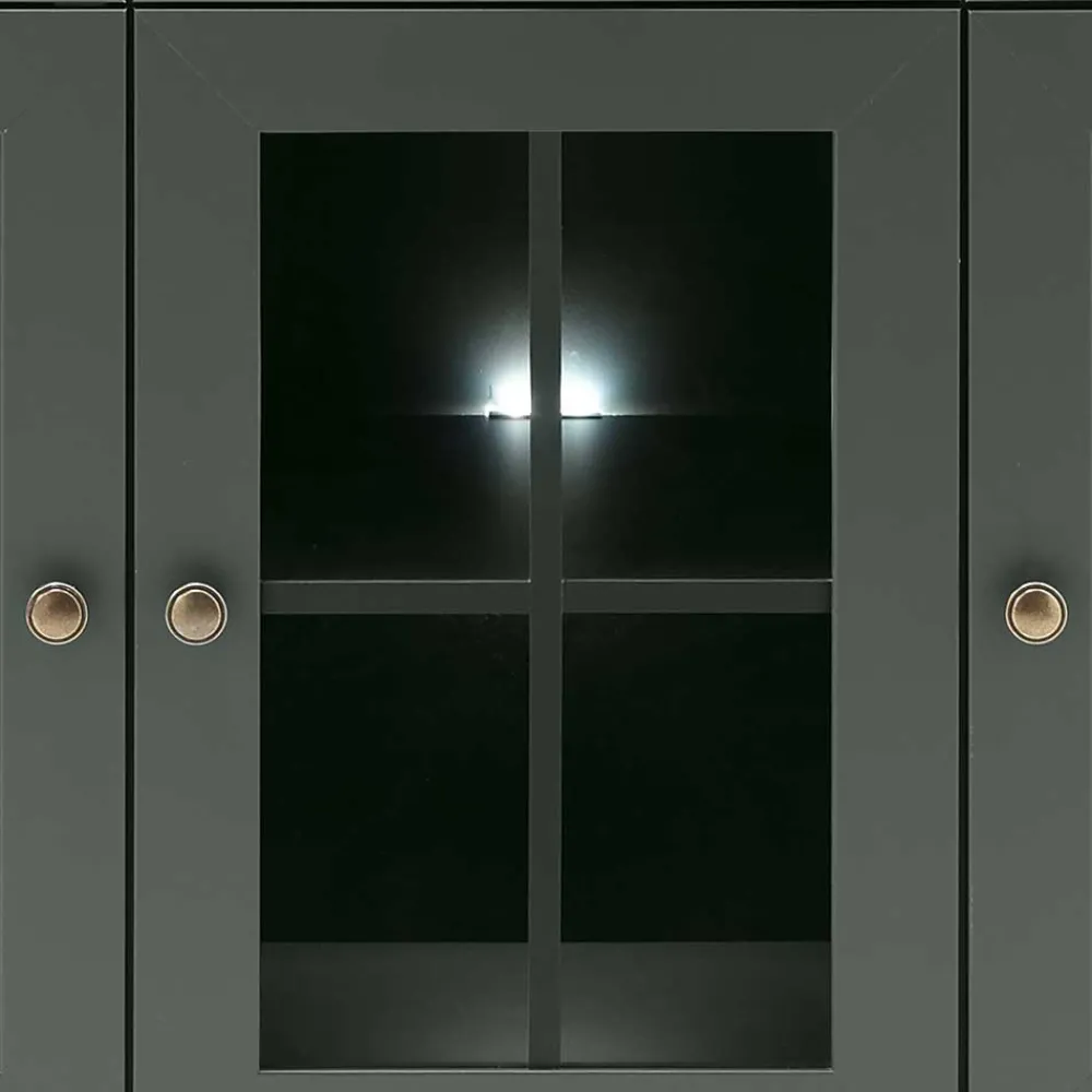 Wohnen Wohnwände<Esszimmer Möbel Set in Dunkelgrün - Niestov (vierteilig)