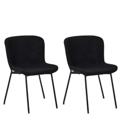 Wohnen Stühle<Esszimmer Polsterstuhl in Schwarz - Caleena (2er Set)