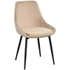 Wohnen Stühle<Esszimmer Samtstuhl in Beige - Vartinique (2er Set)