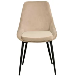 Wohnen Stühle<Esszimmer Samtstuhl in Beige - Vartinique (2er Set)