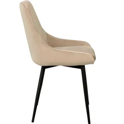 Wohnen Stühle<Esszimmer Samtstuhl in Beige - Vartinique (2er Set)