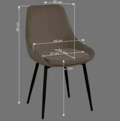 Wohnen Stühle<Esszimmer Samtstuhl in Beige - Vartinique (2er Set)