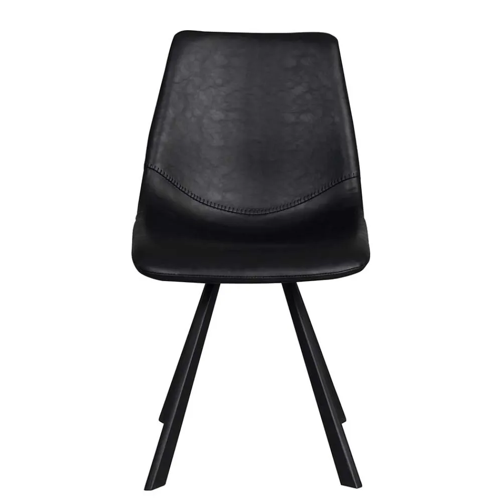 Wohnen Stühle<Esszimmer Schalenstuhl in Schwarz Merlin Kunstleder (2er Set)