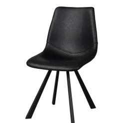Wohnen Stühle<Esszimmer Schalenstuhl in Schwarz Merlin Kunstleder (2er Set)