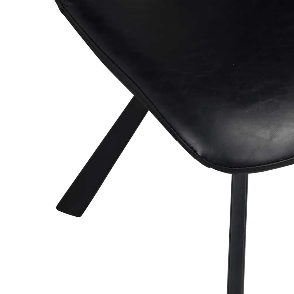 Wohnen Stühle<Esszimmer Schalenstuhl in Schwarz Merlin Kunstleder (2er Set)
