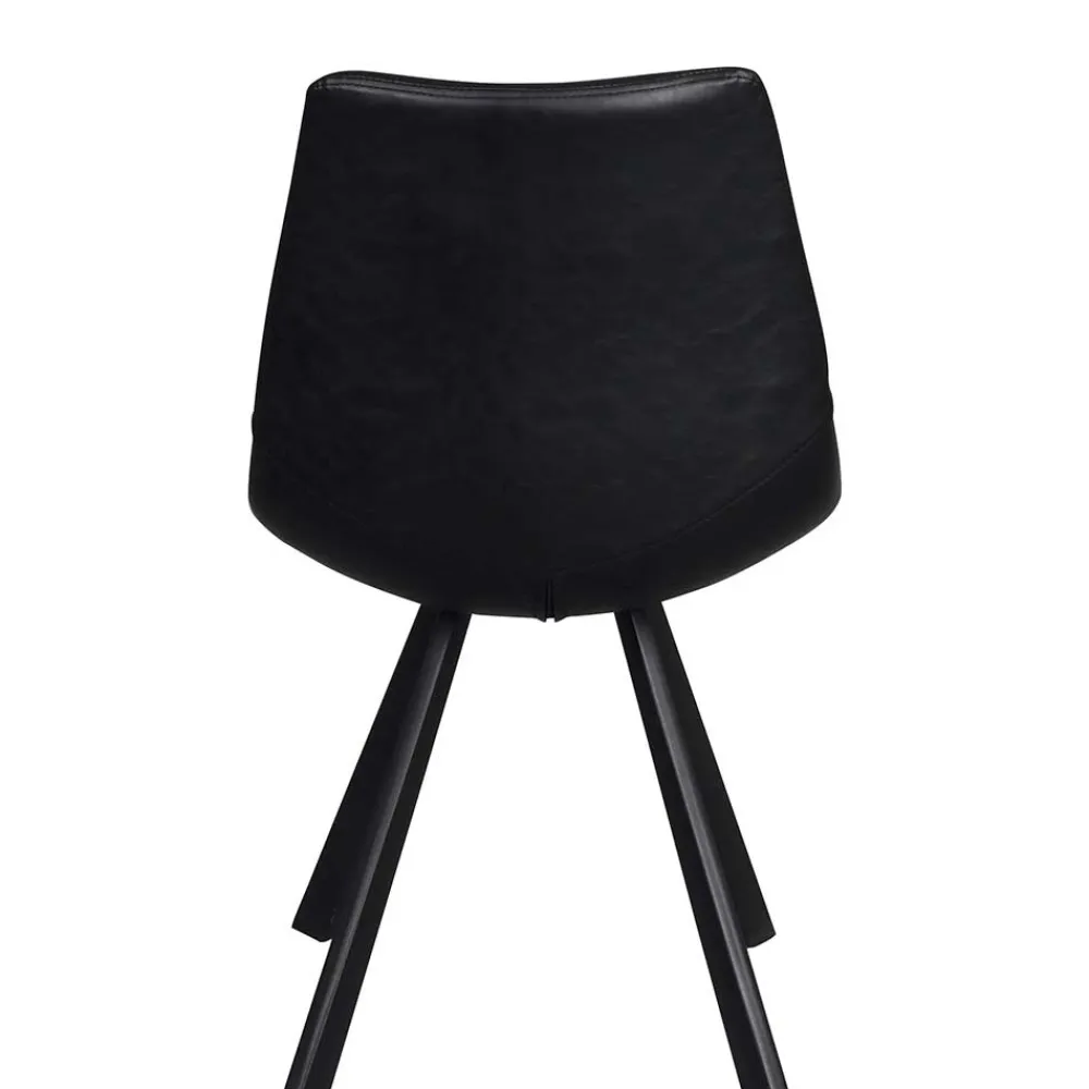 Wohnen Stühle<Esszimmer Schalenstuhl in Schwarz Merlin Kunstleder (2er Set)