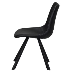 Wohnen Stühle<Esszimmer Schalenstuhl in Schwarz Merlin Kunstleder (2er Set)