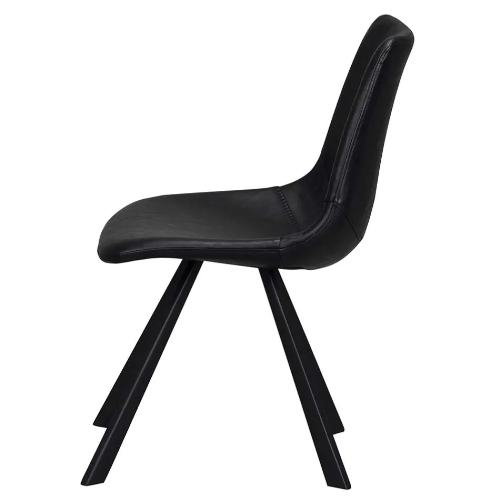 Wohnen Stühle<Esszimmer Schalenstuhl in Schwarz Merlin Kunstleder (2er Set)