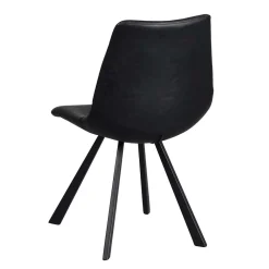 Wohnen Stühle<Esszimmer Schalenstuhl in Schwarz Merlin Kunstleder (2er Set)