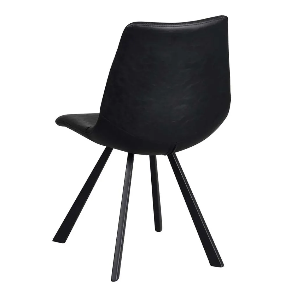 Wohnen Stühle<Esszimmer Schalenstuhl in Schwarz Merlin Kunstleder (2er Set)