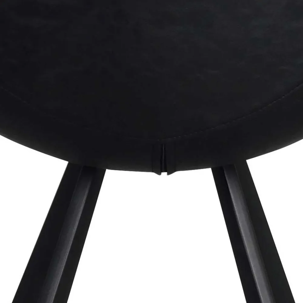 Wohnen Stühle<Esszimmer Schalenstuhl in Schwarz Merlin Kunstleder (2er Set)