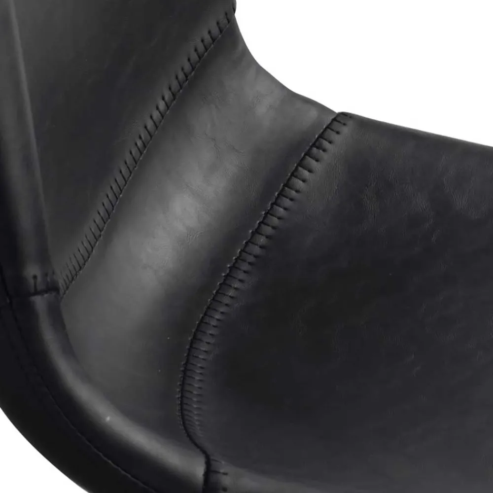 Wohnen Stühle<Esszimmer Schalenstuhl in Schwarz Merlin Kunstleder (2er Set)