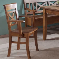 Wohnen Sitzgruppe<Esszimmer Sitzecke Bistrita in Bernsteinfarben (fünfteilig)
