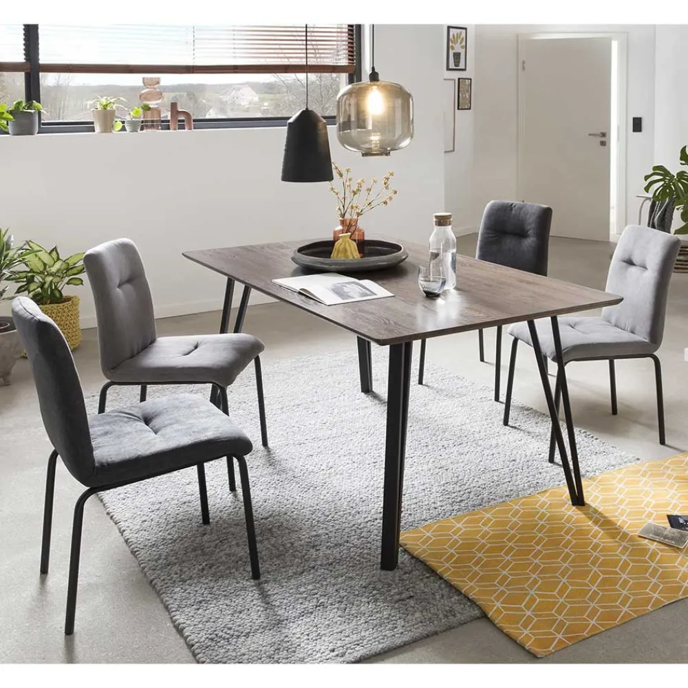 Wohnen Sitzgruppe<Esszimmer Sitzgarnitur im Retrostil - Haclana (fünfteilig)