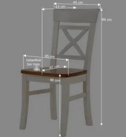 Wohnen Sitzgruppe<Esszimmer Sitzgruppe Barlad im Landhausstil (fünfteilig)