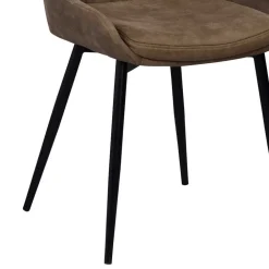 Wohnen Sitzgruppe<Esszimmer Sitzgruppe in Braun & Schwarz - Elizabeth (siebenteilig)