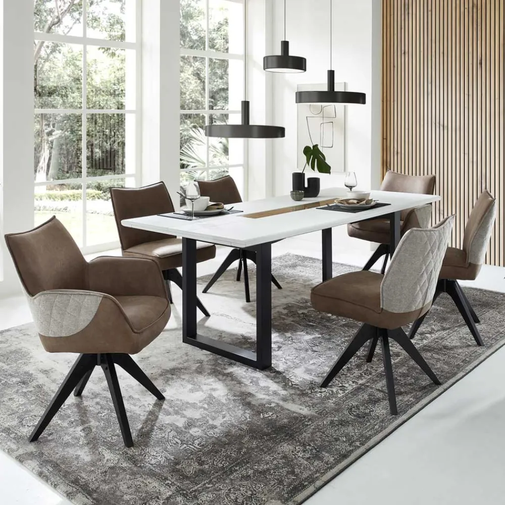 Wohnen Sitzgruppe<Esszimmer Sitzgruppe mit sechs Sitzplätzen - Niam (siebenteilig)