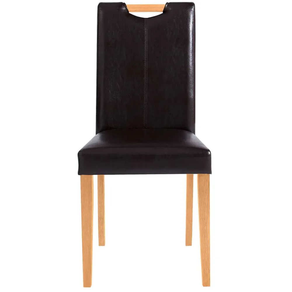 Wohnen Stühle<Esszimmer Stühle in Dunkelbraun & Natur - Selectra (2er Set)
