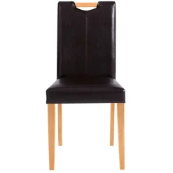 Wohnen Stühle<Esszimmer Stühle in Dunkelbraun & Natur - Selectra (2er Set)