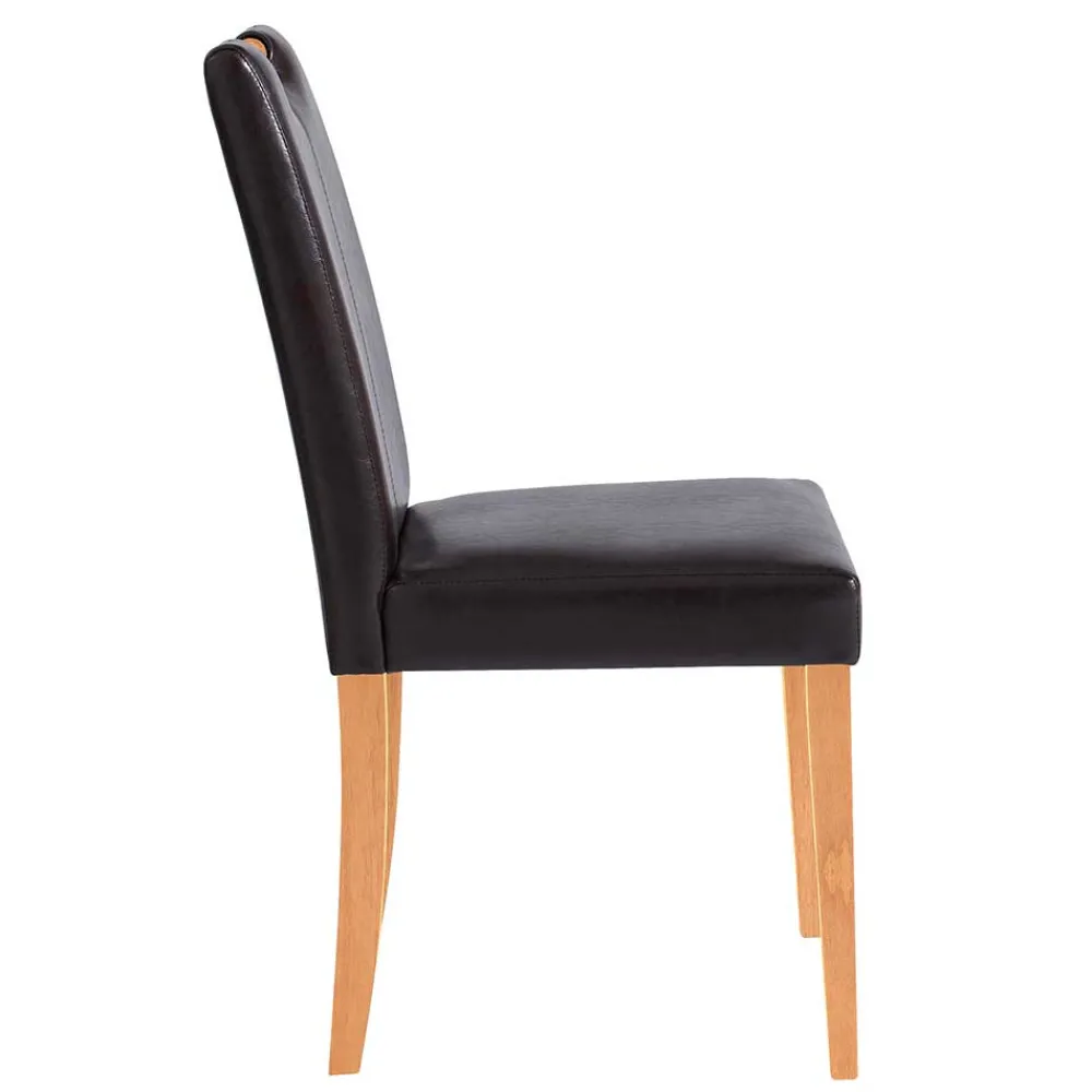 Wohnen Stühle<Esszimmer Stühle in Dunkelbraun & Natur - Selectra (2er Set)