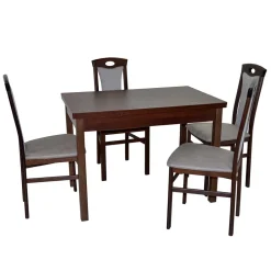 Wohnen Sitzgruppe<Esszimmer Tisch mit Stühlen Set - Renato (fünfteilig)