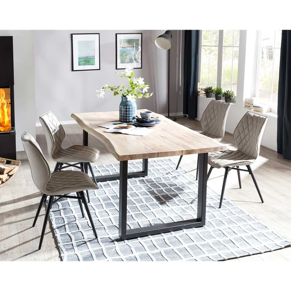 Wohnen Sitzgruppe<Esszimmer Tischgruppe mit 4 Stühlen - Tilveta I (fünfteilig)