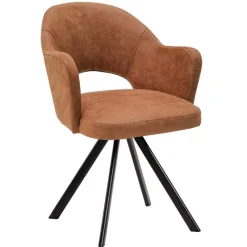 Wohnen Stühle<Esszimmer-Drehsessel in Cognac Braun - Sucrela