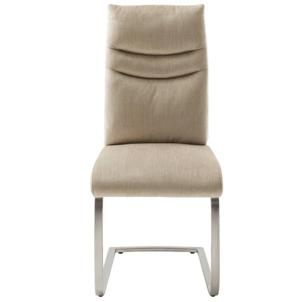 Wohnen Sessel<Esszimmer-Freischwinger in Cremeweiß - Gionno (2er Set)
