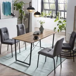 Wohnen Sitzgruppe<Esszimmergruppe im Industry und Loft Stil - Babette (fünfteilig)
